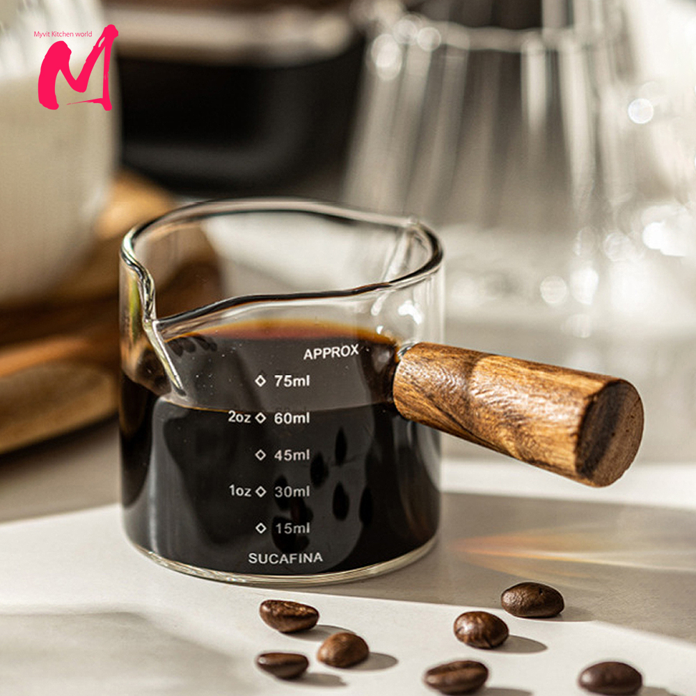 Vintage Coffee Equipment - 75ml Heat-resisting Glass Espresso Measuring Cup