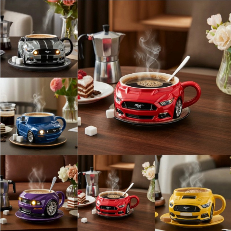 Vintage Coffee Equipment - Handsome Sports Car Coffee Mug Mark