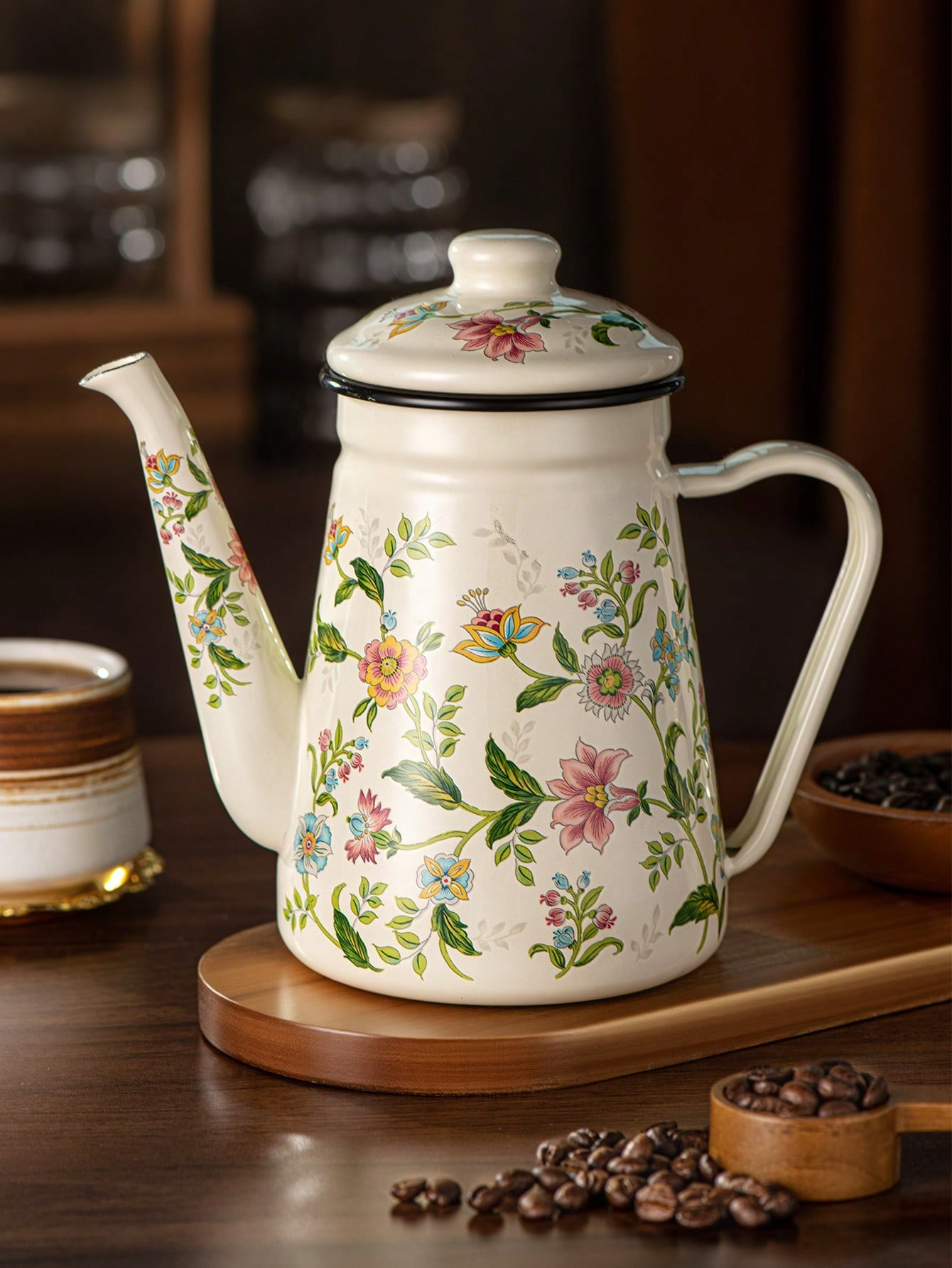 Vintage Coffee Equipment - Vintage Floral Coffee Pot 1.1L Large