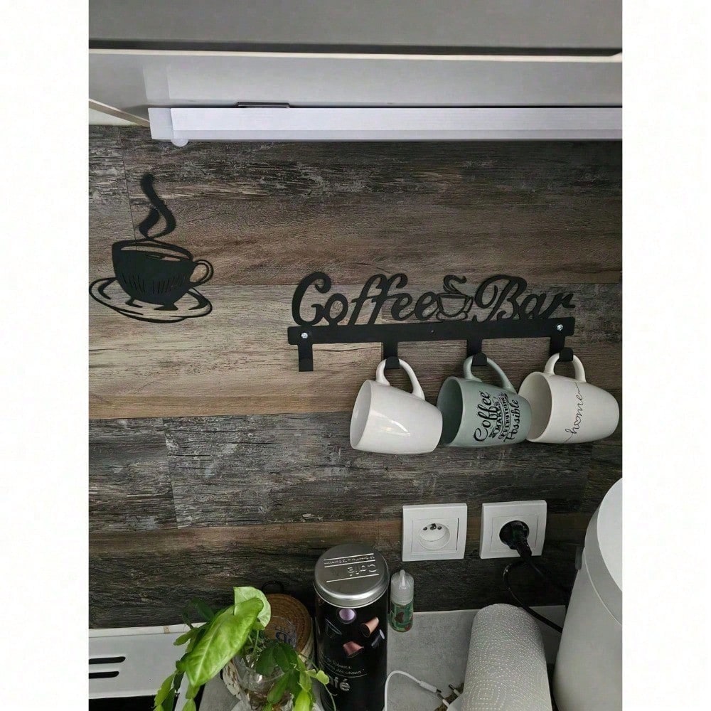 Rustic Farmhouse Metal Mug Rac - Coffee Equipment Rack avis et prix