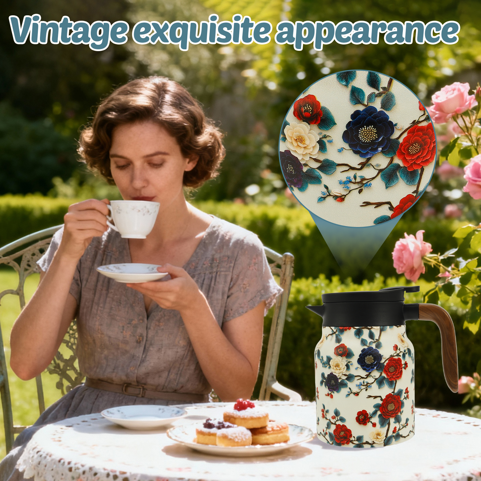 Vintage Floral Tea Thermos Sta - Vintage Coffee Equipment avis et prix
