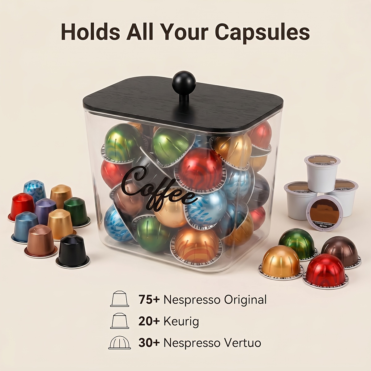 Coffee Pod Holder with Lids Pl - Coffee Equipment Rack avis et prix