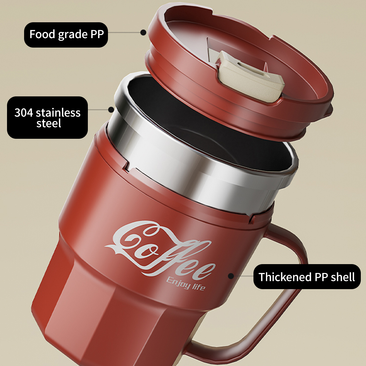 WORTHBUY 400/480ML 304 Stainle - Vintage Coffee Equipment avis et prix