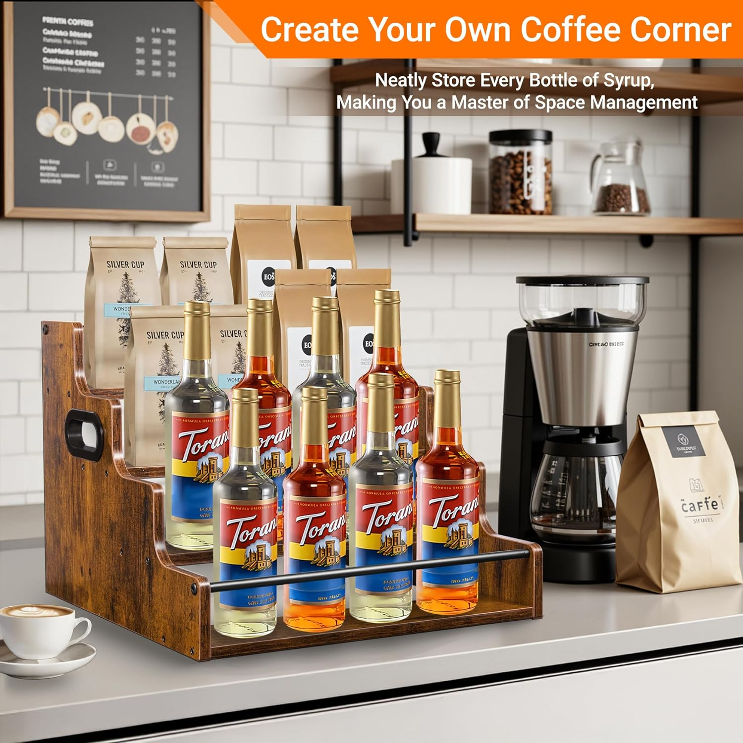 Liquor Bottle Display Shelf, C - Coffee Equipment Rack avis et prix