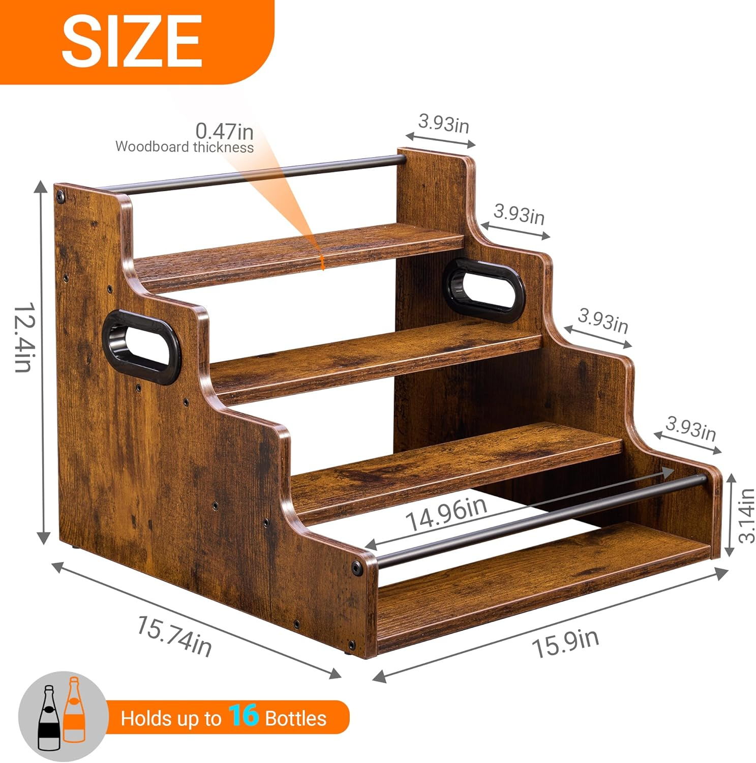 Liquor Bottle Display Shelf, C - Coffee Equipment Rack avis et prix