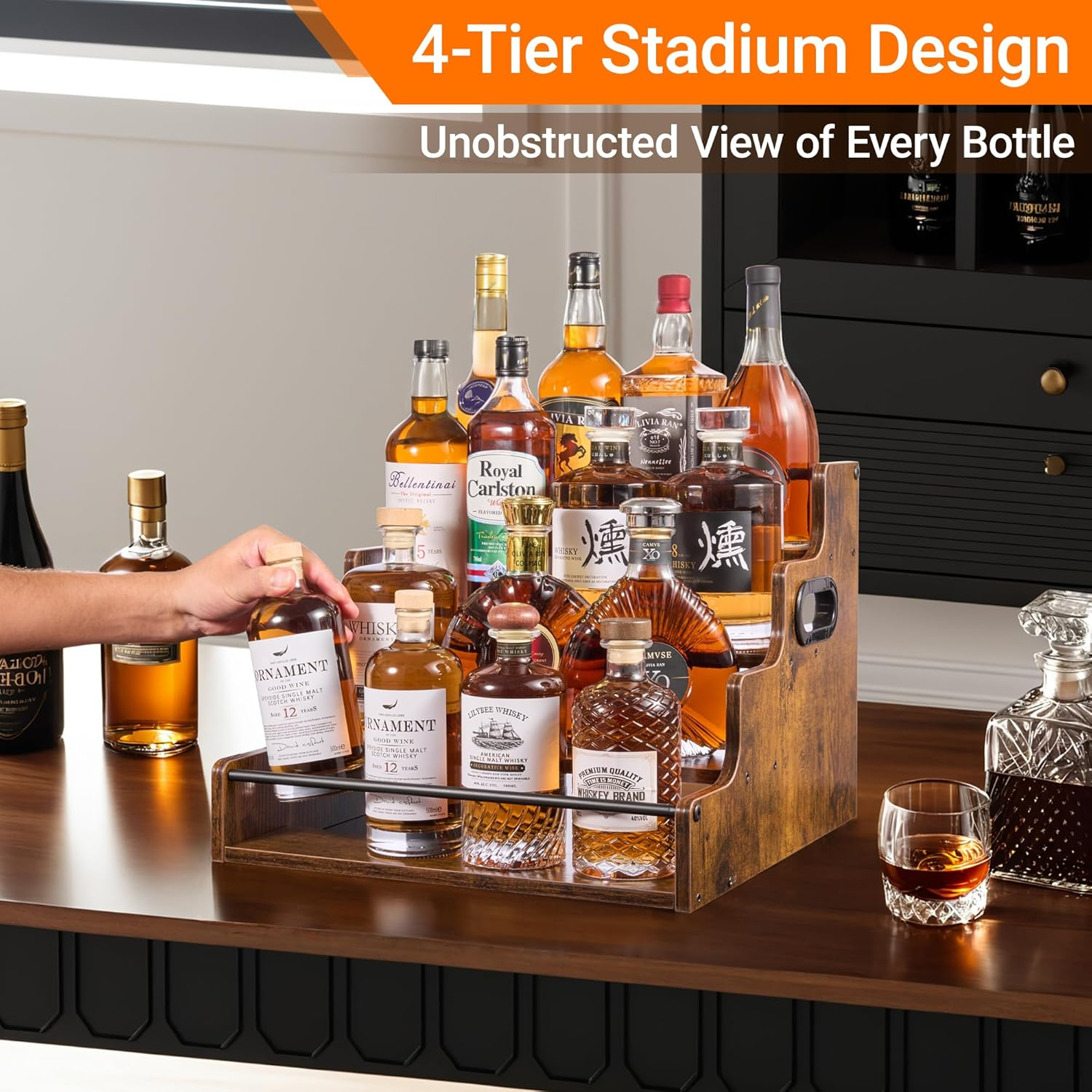 Liquor Bottle Display Shelf, C - Coffee Equipment Rack avis et prix